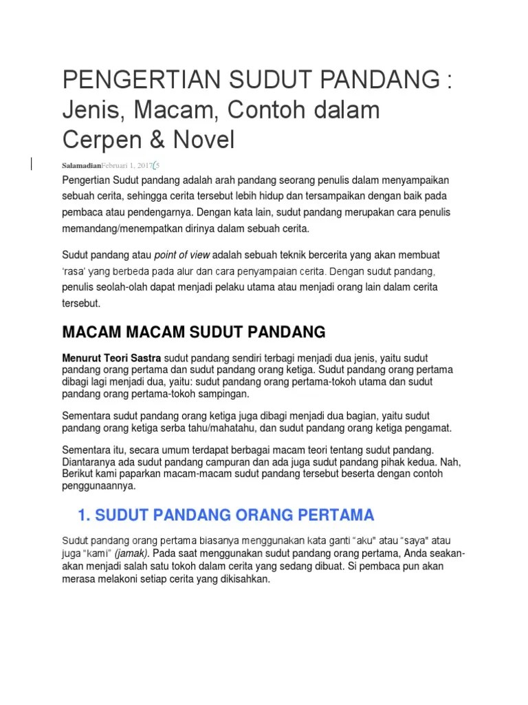 Pengertian Sudut Pandang | PDF