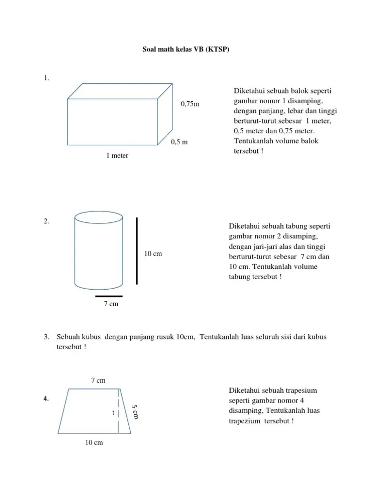 Soal Math Kelas VB