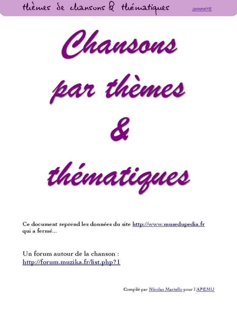 Chansons À Thèmes | PDF | Poésie | Tauromachie