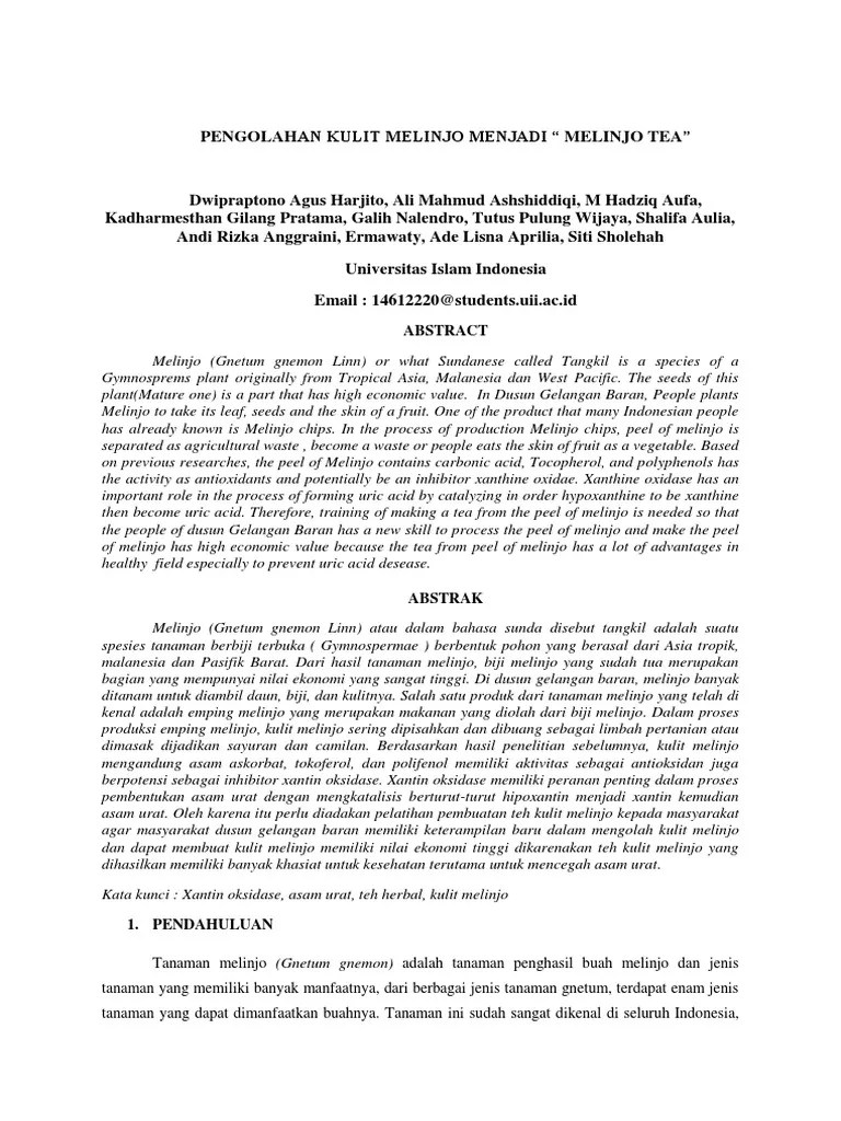 Artikel Teh Kulit Melinjo | PDF