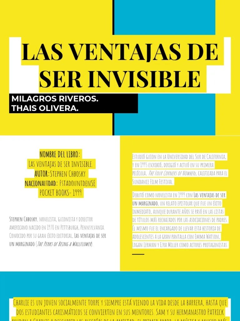 The perks of being a wallflower ; Las Ventajas De Ser Invisible Pdf Ocio