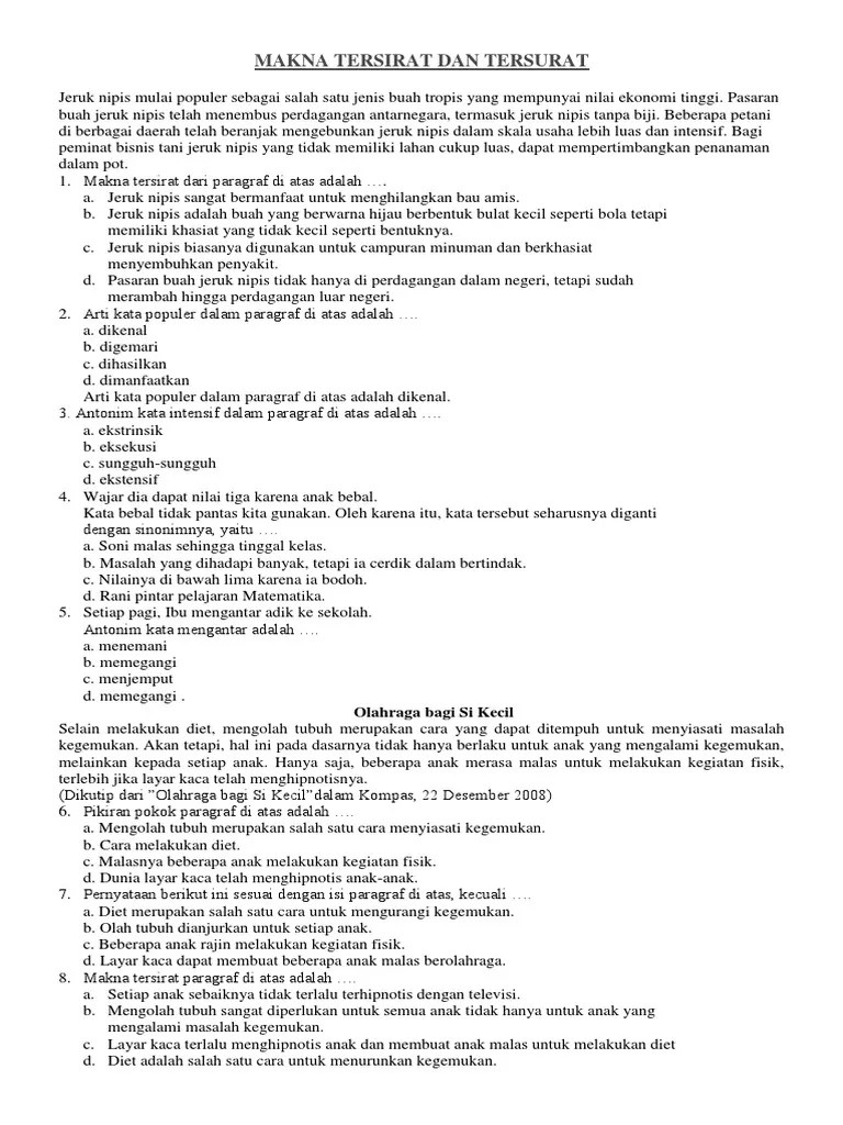 Soal Tersirat N Tersurat