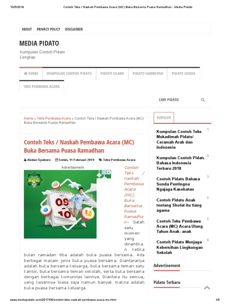 Pidato Bahasa Inggris Tentang Puasa – Penggambar