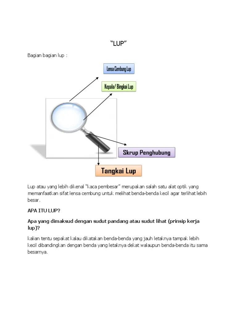 Apa Itu Lup? Apa Yang Dimaksud Dengan Sudut Pandang Atau Sudut Lihat  (Prinsip Kerja Lup) ? | PDF