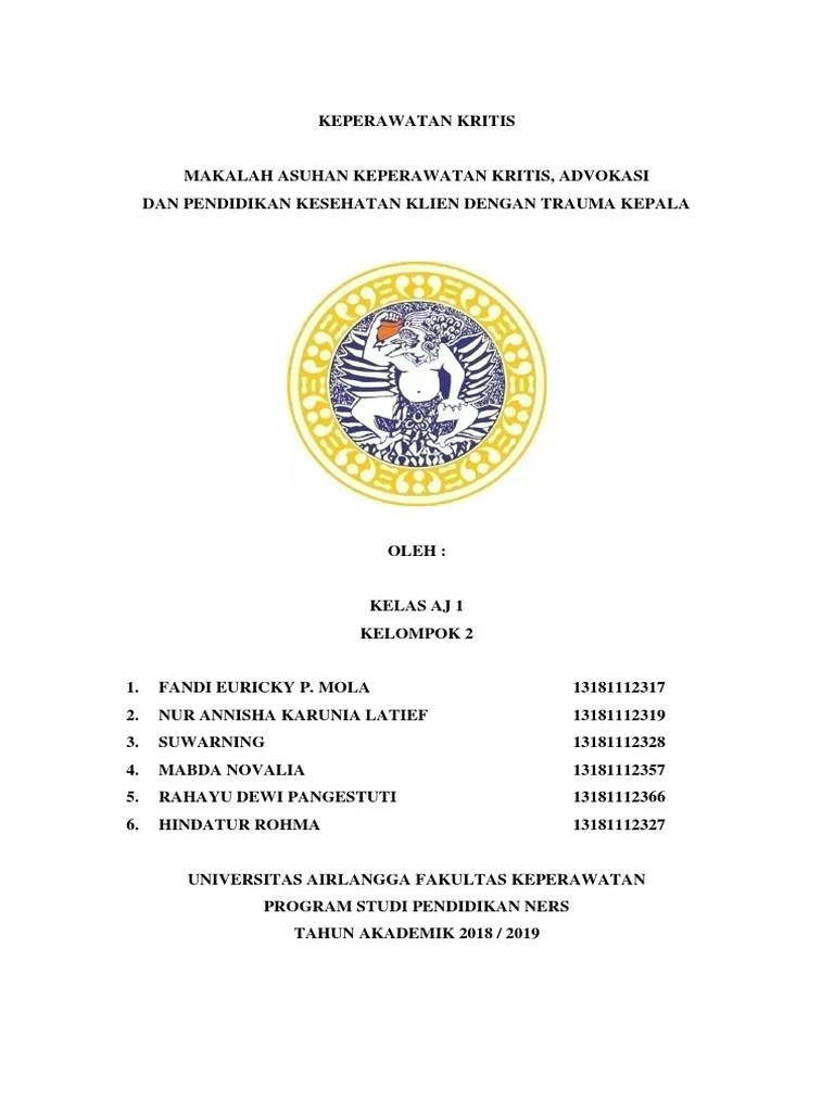 Contoh diagnosa keperawatan trauma kepala yang muncul. Makalah Keperawatan Kritis Advokasi Dan Penkes Trauma Kepala Pdf
