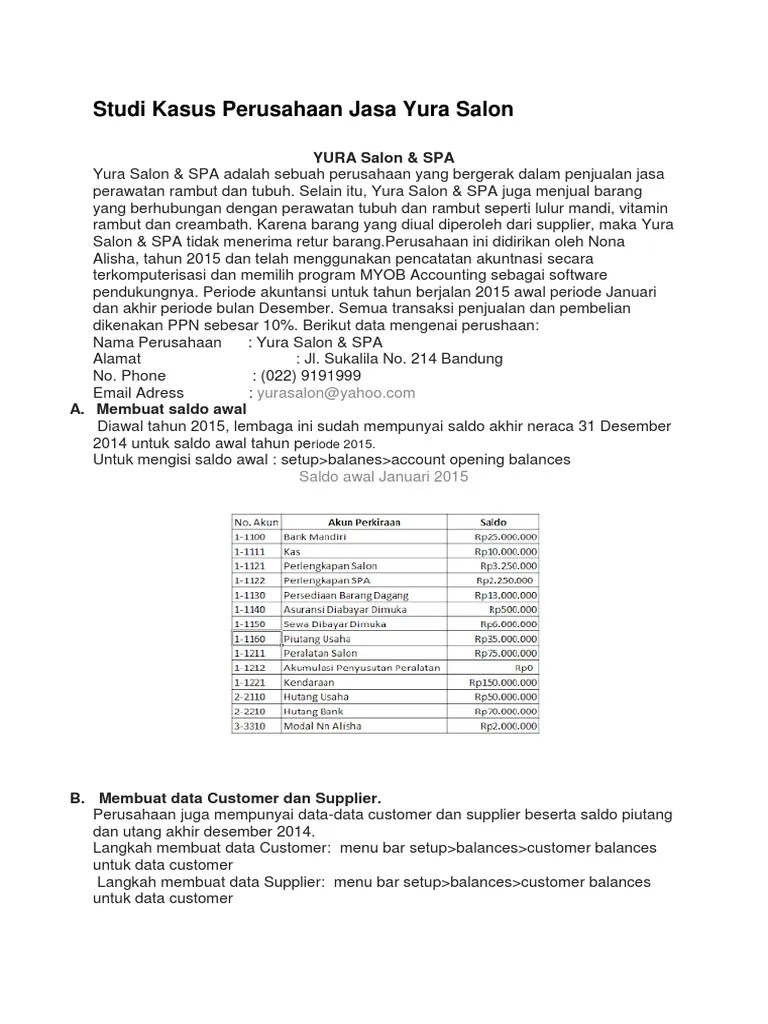 Studi Kasus Perusahaan Jasa Yura Salon | PDF