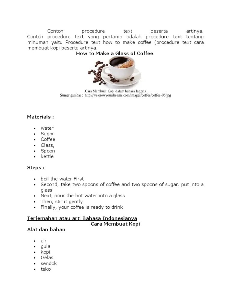 Contoh Teks Prosedur Dalam B.inggris Beserta Artinya