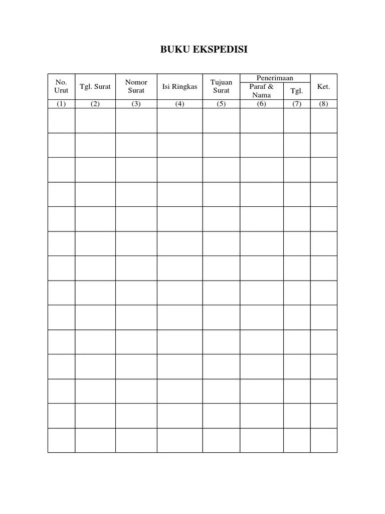 Format Buku Ekspedisi | PDF