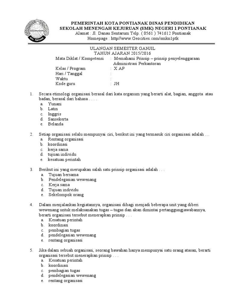 Soal Ulum Mama X Xi Xii | PDF