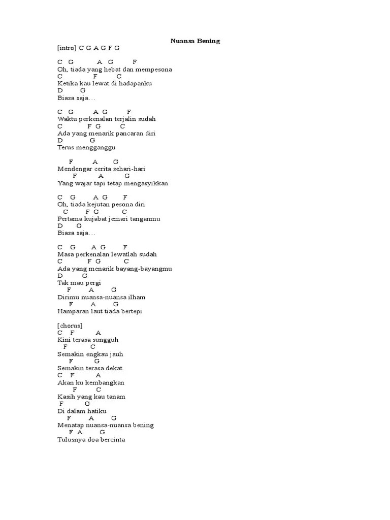 Lirik Lagu Nuansa Bening | PDF