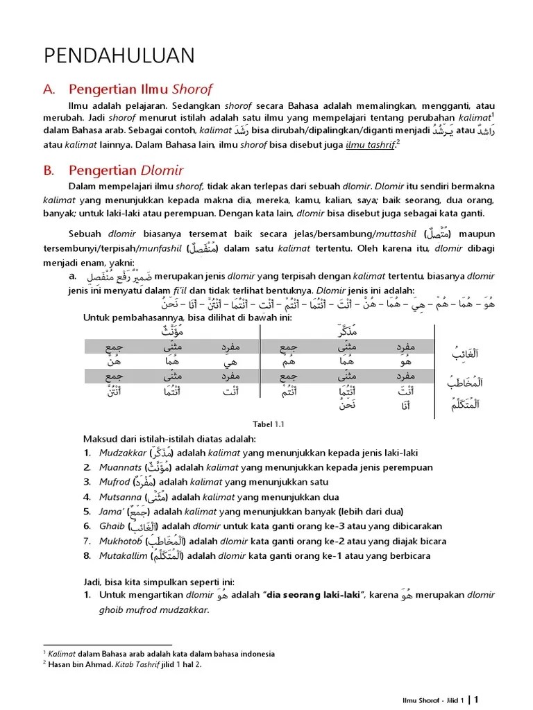 Buku Shorof Jilid 1 | PDF