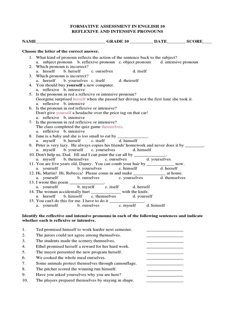 reflexive and intensive worksheet pdf grammatical number linguistics