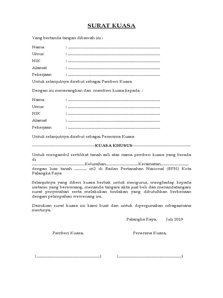 contoh surat kuasa pengambilan sertifikat tanah. Contoh Surat Kuasa Pengambilan Sertifikat Tanah Word Audit Kinerja