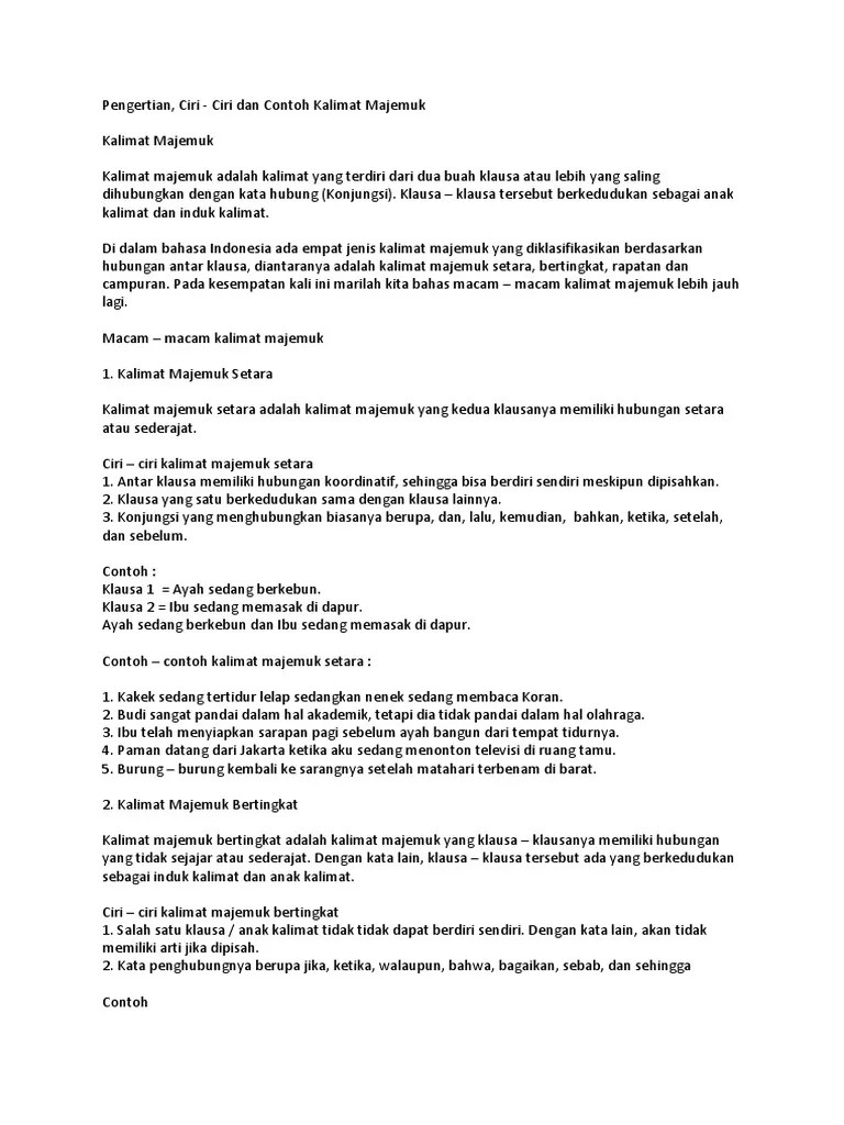 Kalimat Majemuk | PDF