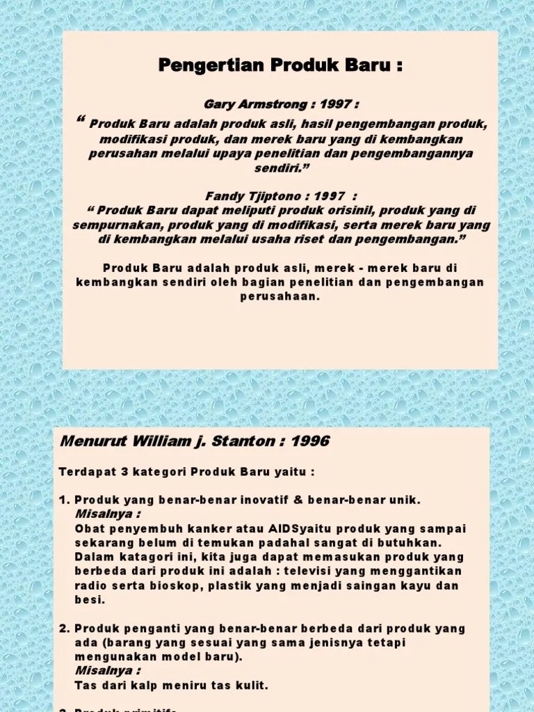 Pengembangan Produk Baru (Pertemuan 1 SD 15) | PDF