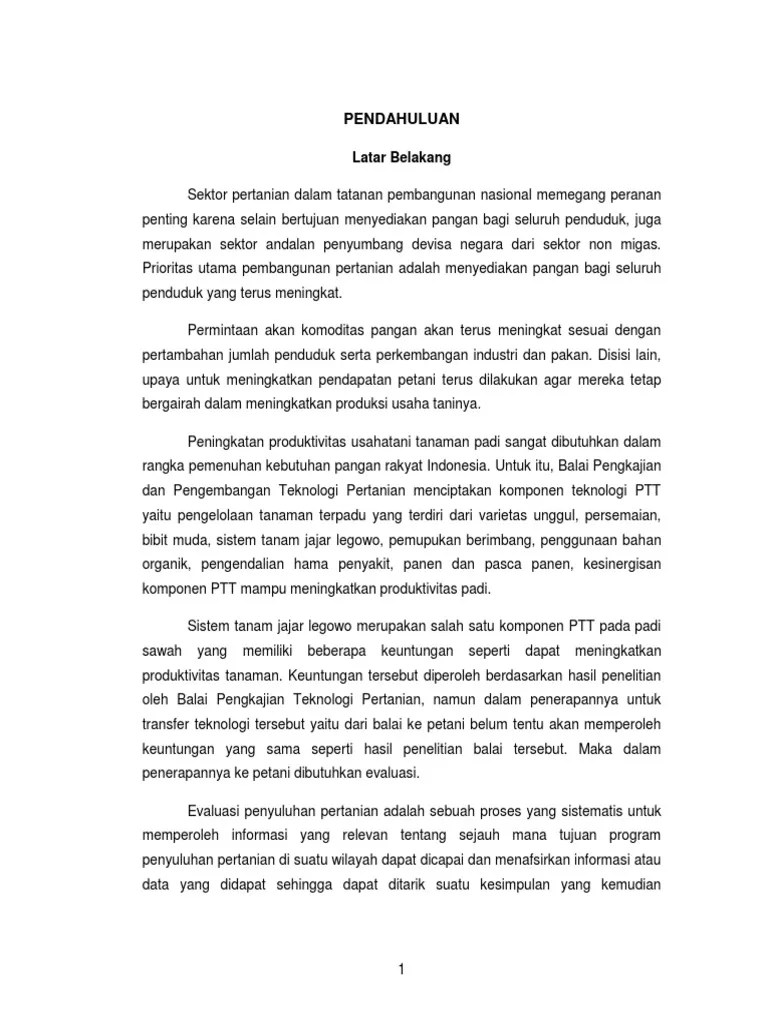 Proposal Evaluasi Penyuluhan Pertanian | PDF