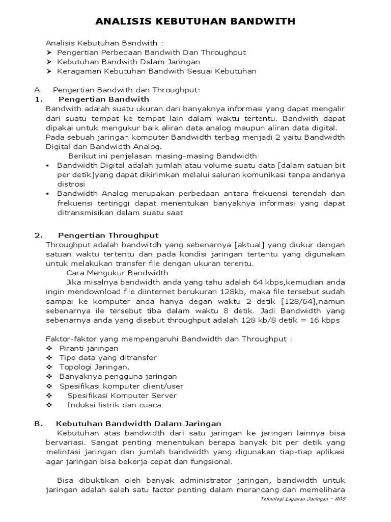 Keragaman Kebutuhan Bandwidth Sesuai Kebutuhan – Python