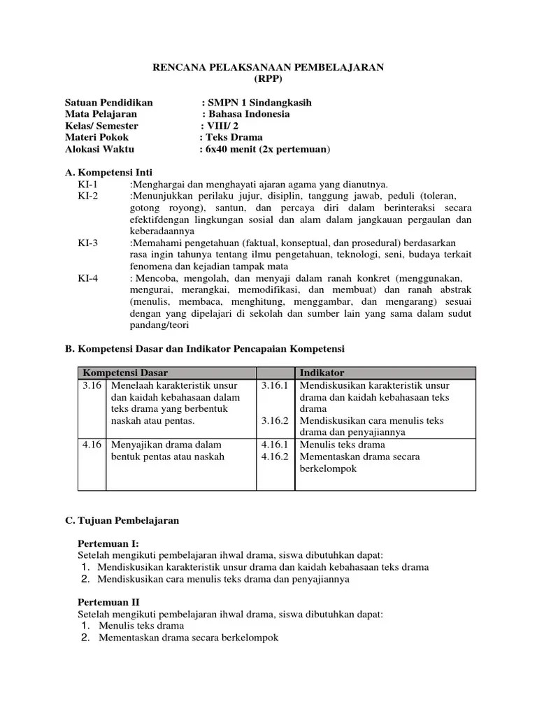RPP Drama Kelas 7 | PDF