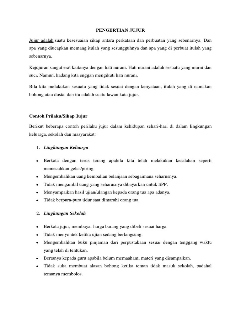 Manfaat Kita Harus Bersikap Jujur Adalah