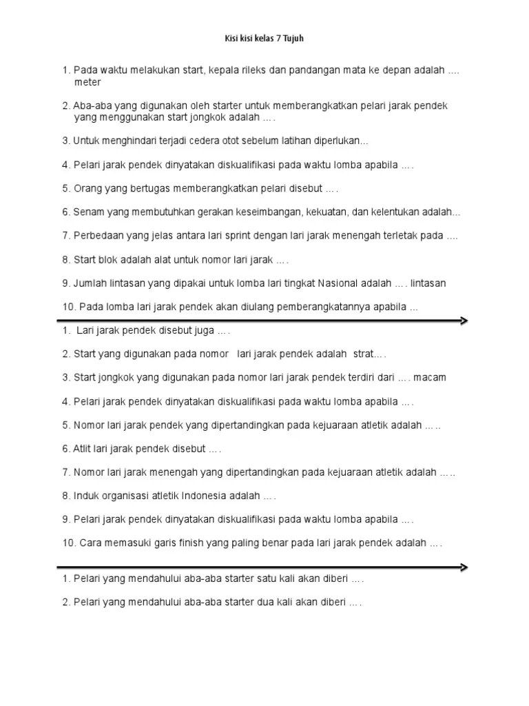 Kisi - Kisi PJOK | PDF