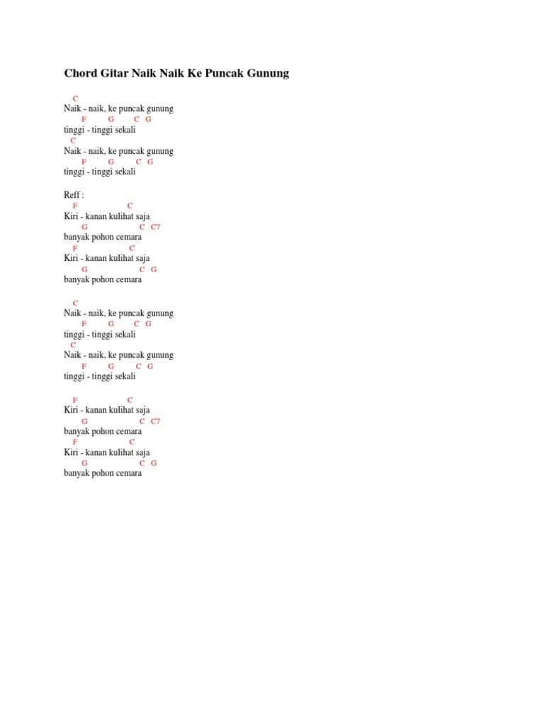 Chord Gitar Naik Naik Ke Puncak Gunung | PDF
