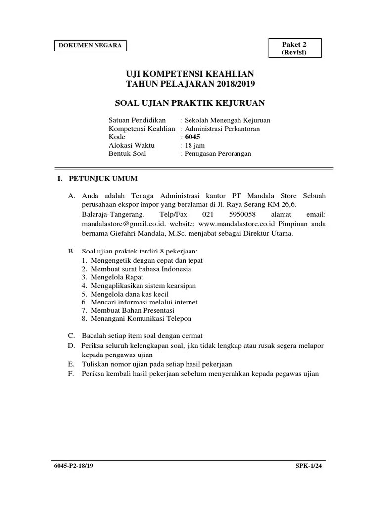 Soal ukk/ujian praktik kejuruan smk 2016 administrasi perkantoran dan. Download Soal Ukk Administrasi Perkantoran 2016