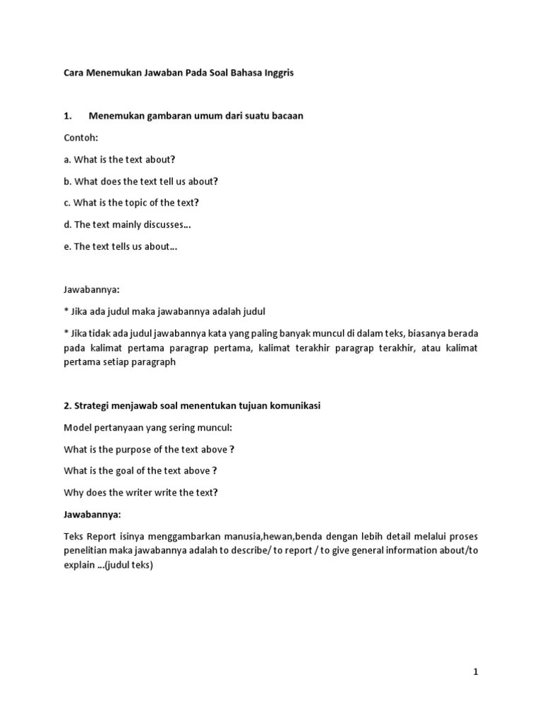 Trik Mengerjakan Soal Bahasa Indonesia – Mudah