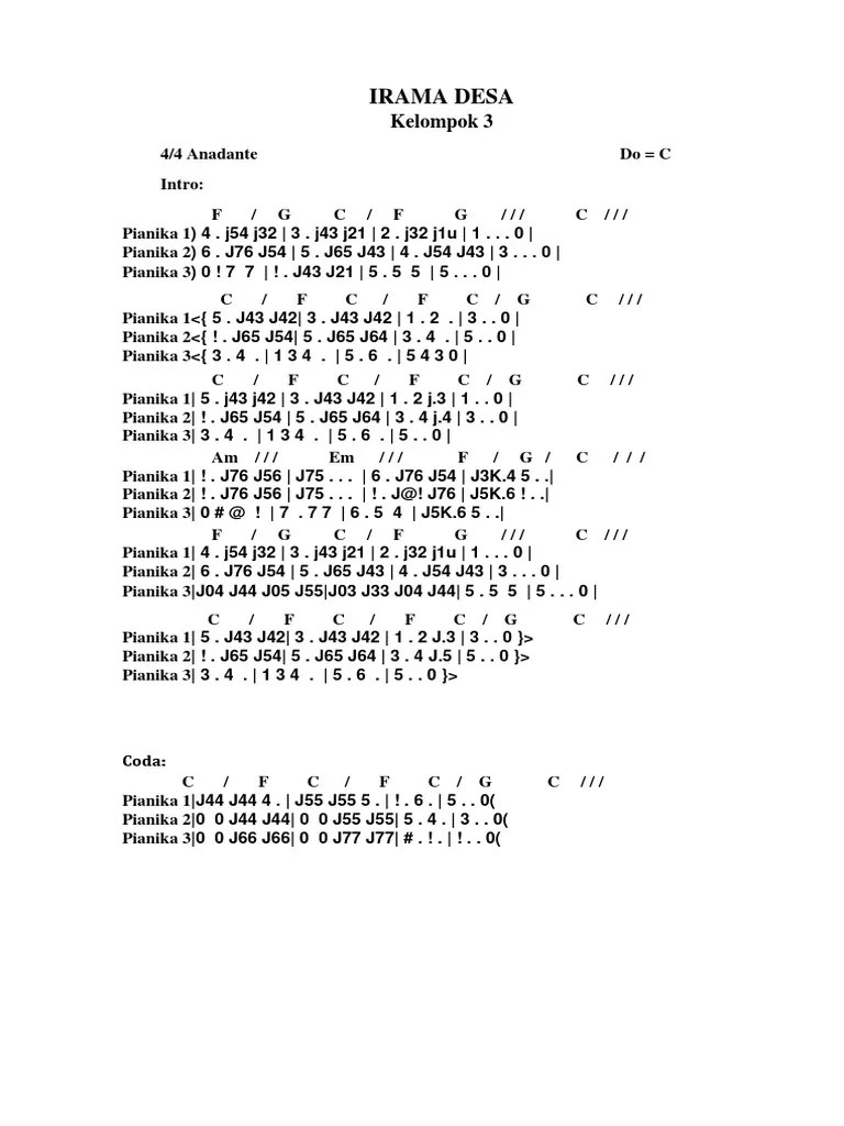 Irama Desa (Not Angka) | PDF