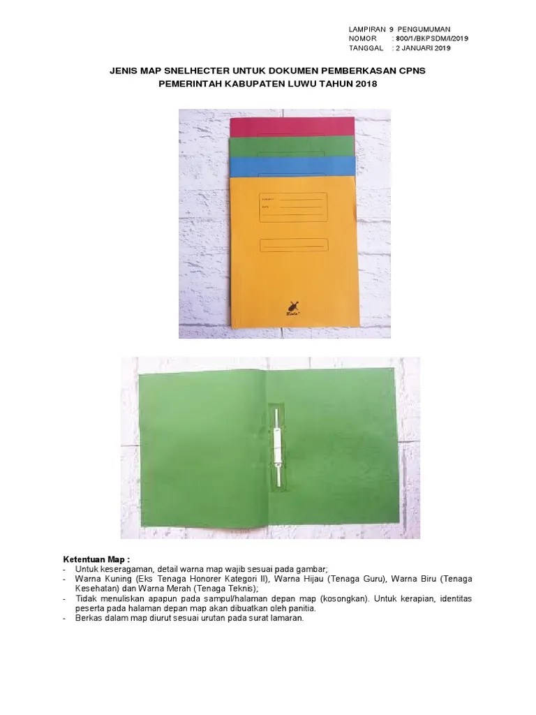 Contoh surat lamaran cpns tahun 2021. Jenis Map Snelhecter Untuk Dokumen Pemberkasan Cpns Pdf
