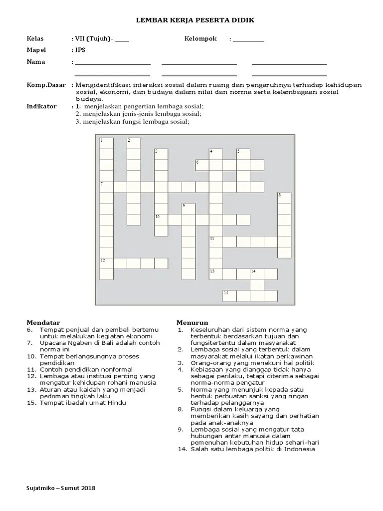 Lkpd matematika kelas 7 8 9 semester 1 dan 2 kurikulum 2013. Lembar Kerja Kelompok Ips Kegiatan Ekonomi