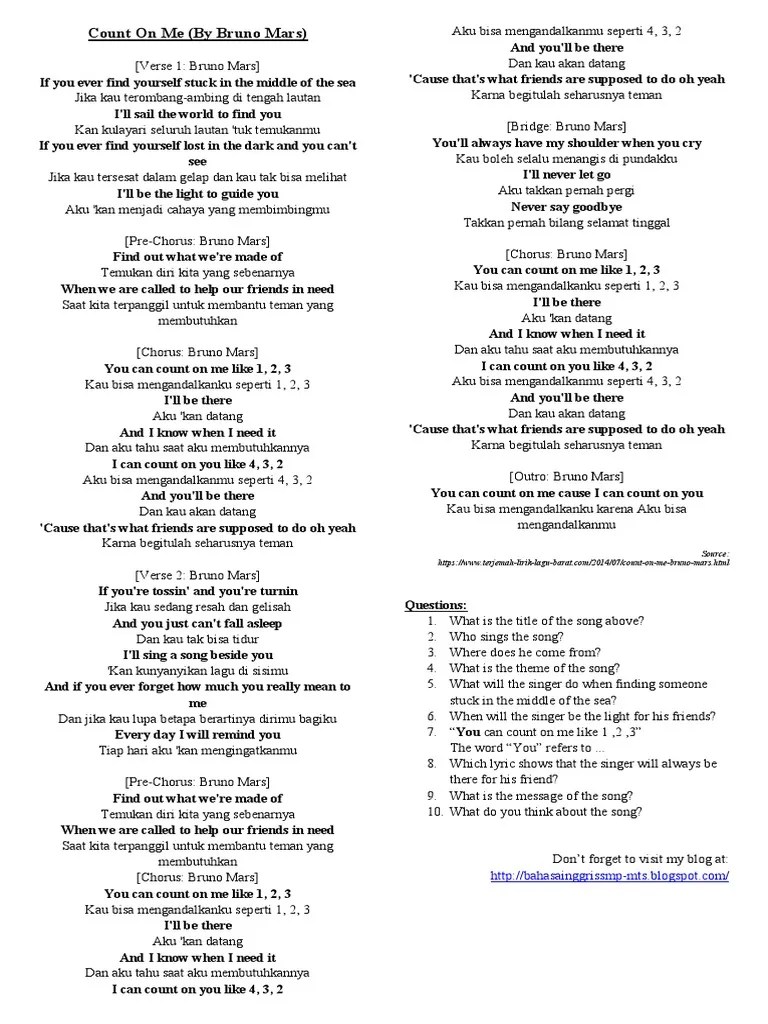 Lirik Lagu Bruno That&rsquo;s What I Like