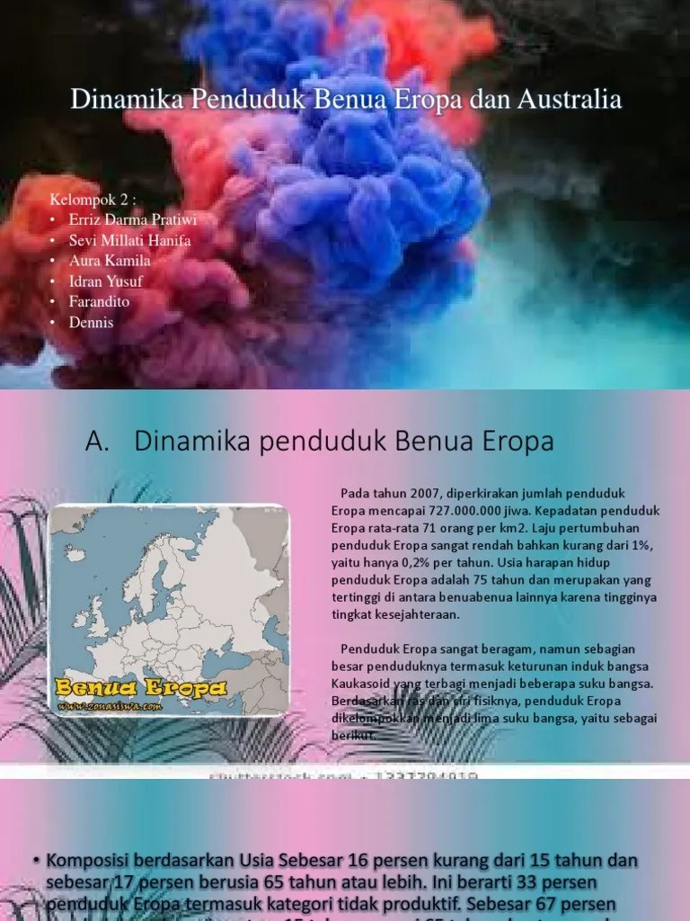 Dinamika Penduduk Benuan Eropa Dan Australia | PDF