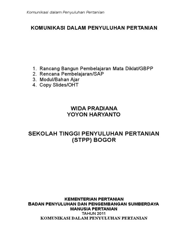 Komunikasi Dalam Penyuluhan Pertanian WI | PDF