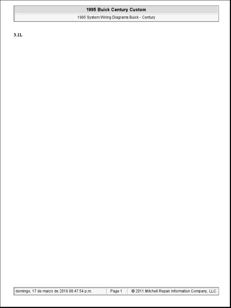 The fuse panel is located inside the glove . 1995 Buick Century Custom 3 1 Ecm Pdf Buick General Motors