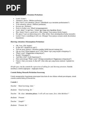 Sebenarnya saya tidak pernah bisa . Ungkapan Perhatian Bahasa Inggris Pdf