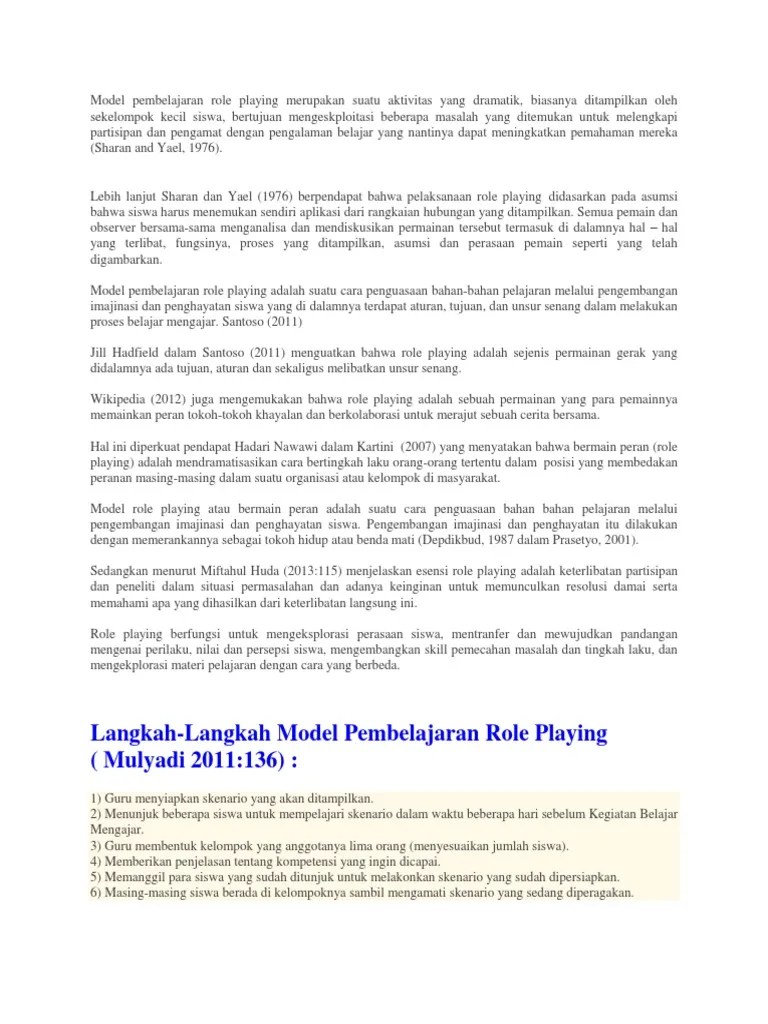 Despite this, they remain the most common selection method for most employers. Model Pembelajaran Role Playing Pdf