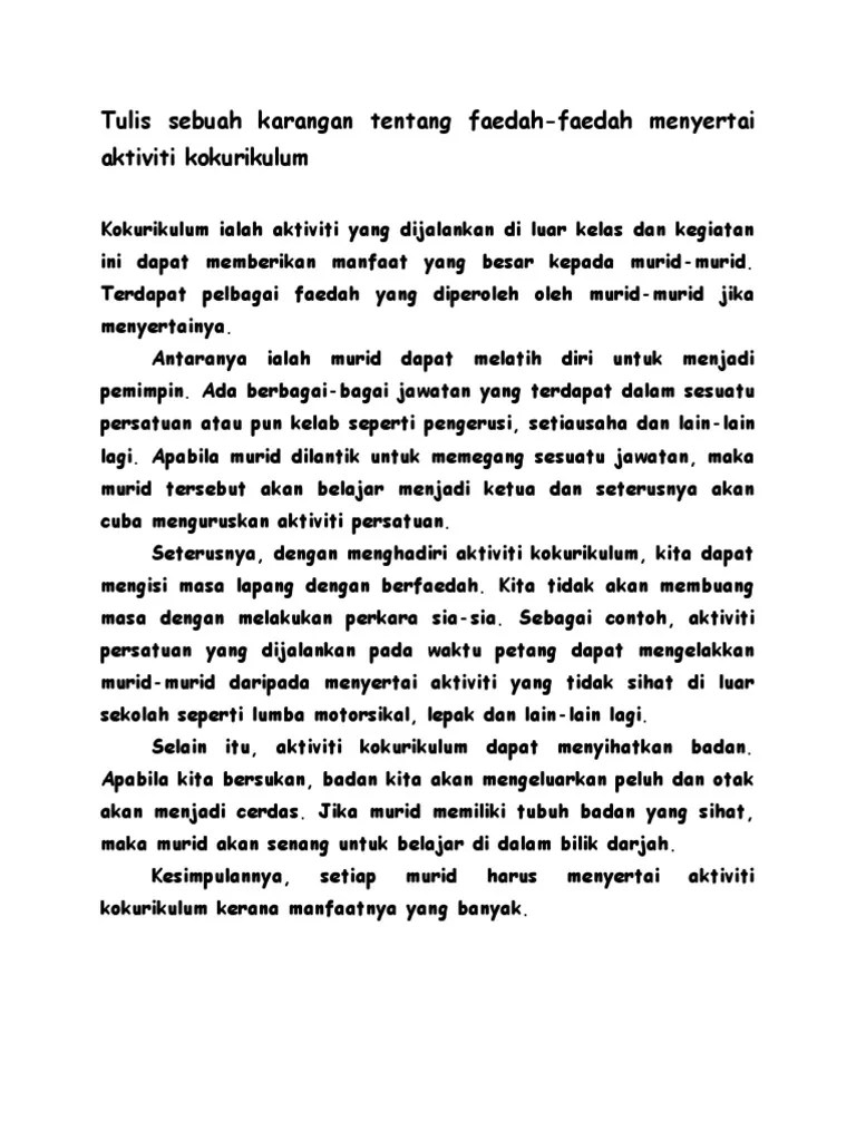 Kegiatan kokurikulum ialah aktiviti di luar bilik darjah. Faedah Faedah Menyertai Aktiviti Kokurikulum Pdf