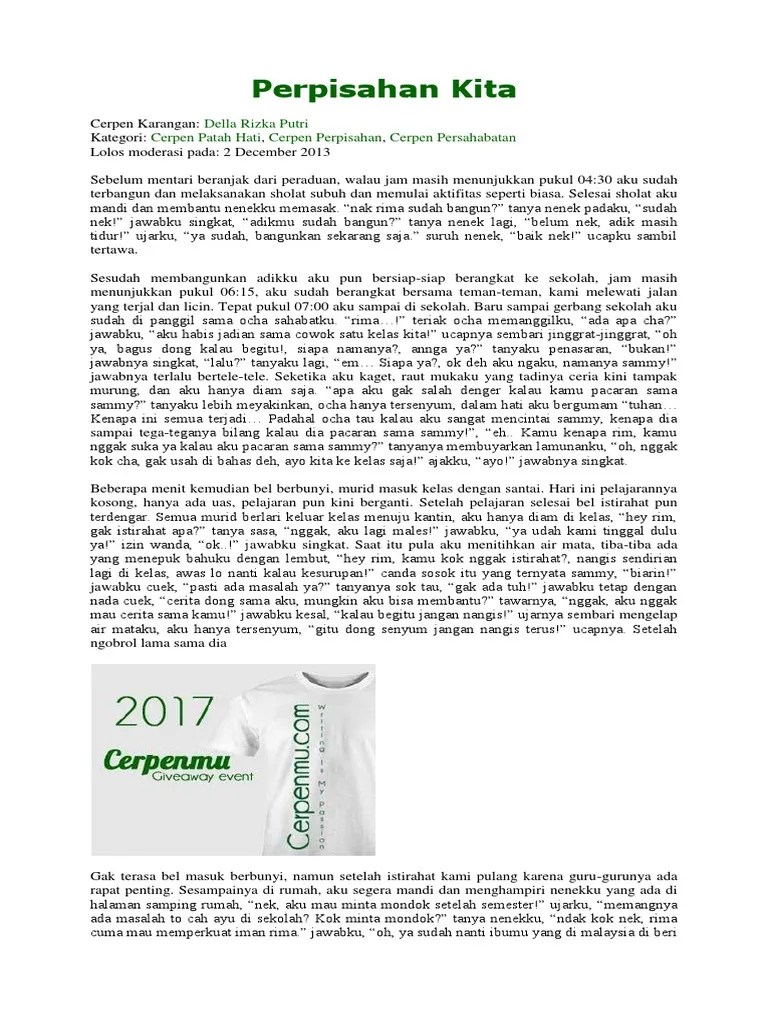 Contoh cerpen alur maju (pertama) tono akan berangkat sekolah lebih awal hari ini karena para guru akan mengadakan pertemuan penting. Contoh Cerpen 2 Pdf