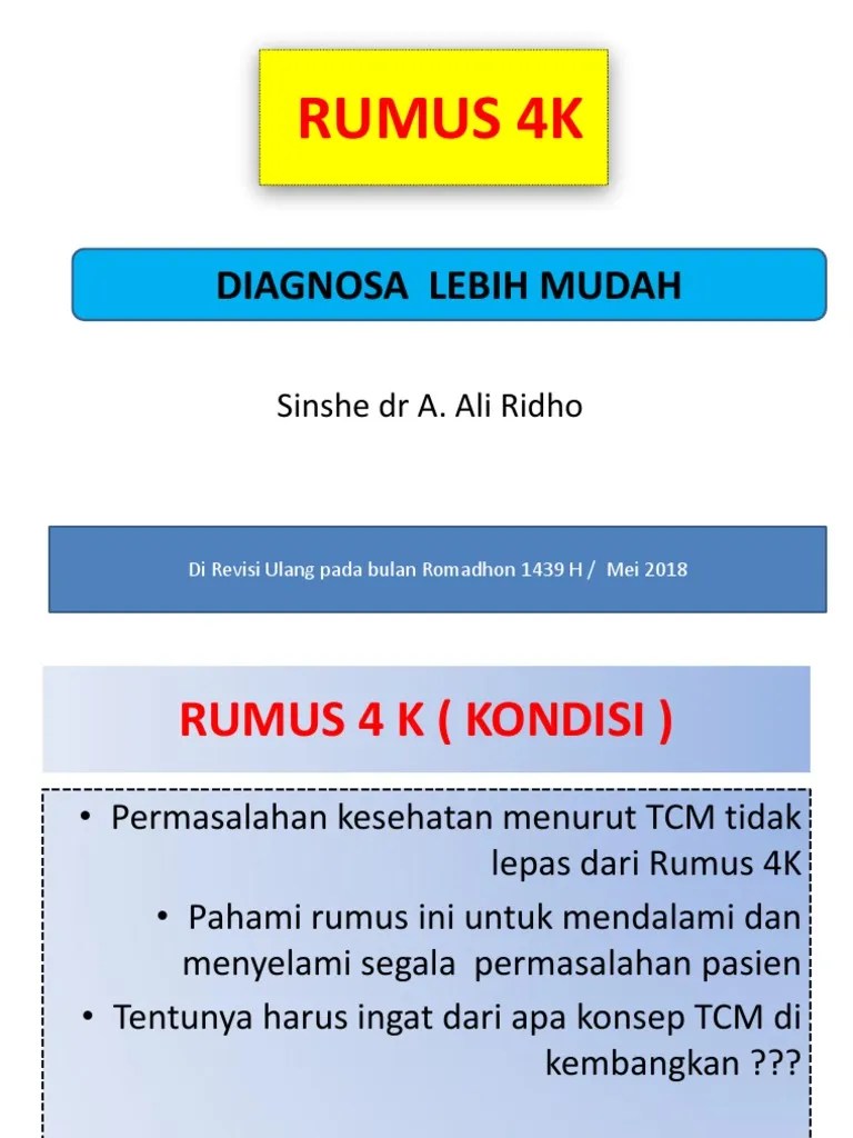 Rumus 4 K Diagnosa Lebih Mudah | PDF