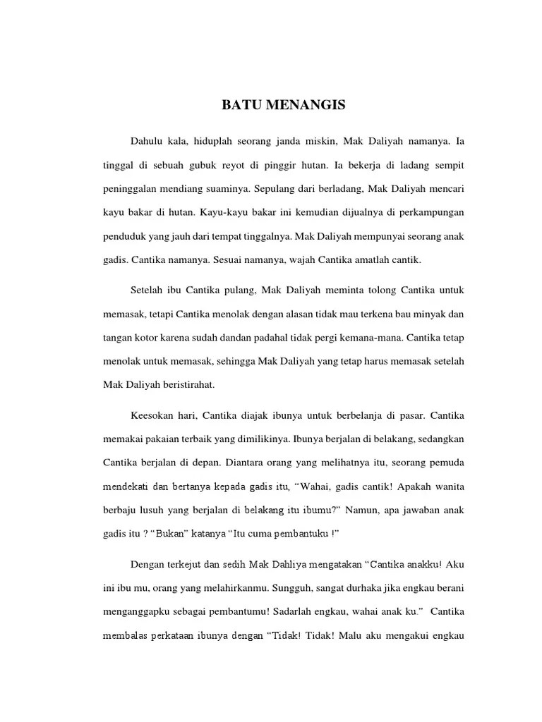 Harga cerita rakyat batu menangis, rp5.000. Batu Menangis Pdf