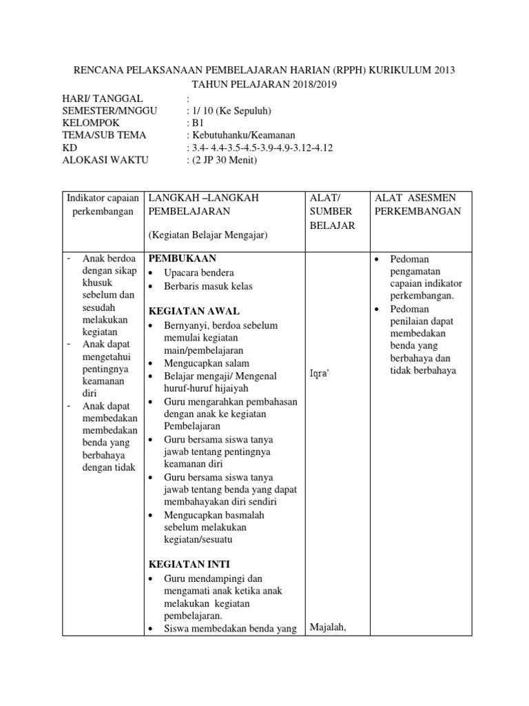 Rpph tema kebutuhanku sub tema makanan minuman · contoh rpph paud tema kebutuhanku kurikulum 2020 semester · pera renda contoh rpp tema kebutuhan Rkh Paud Tema Kebutuhanku Makanan