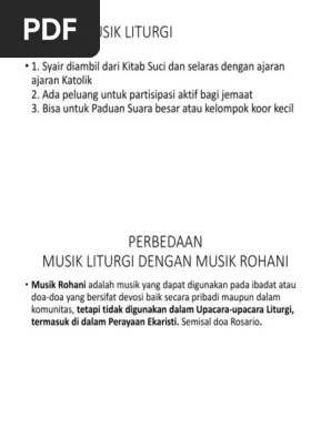 Ciri-Ciri Musik Liturgi | PDF