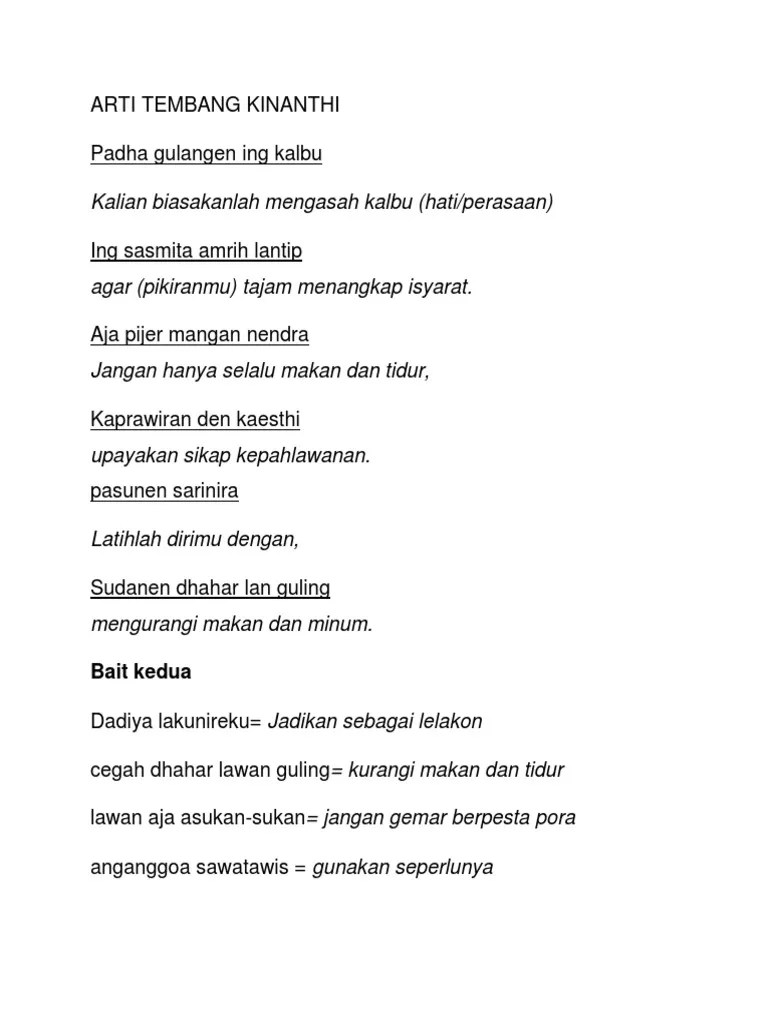 Arti Tembang Kinanthi | PDF