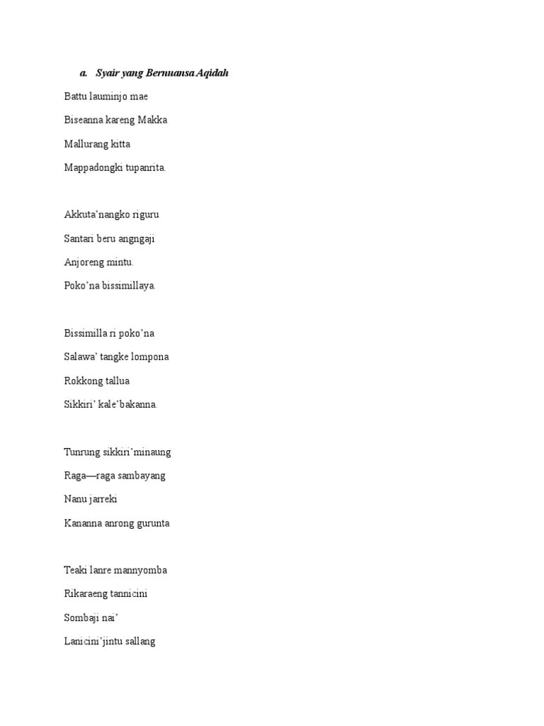 Kelong Bahasa Daerah | PDF