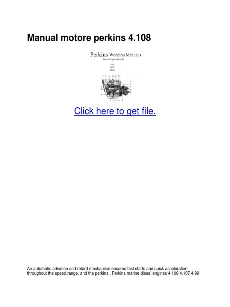 The engine parts list is the first part of engine serial number. Perkins 4 108 Manual Pdf Diesel Engine Marine Propulsion