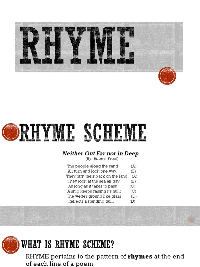 Rhyme schemes are when a poet purposely rhymes within a stanza or poem in a pattern. Rhyme Scheme Pdf Poetry Rhyme