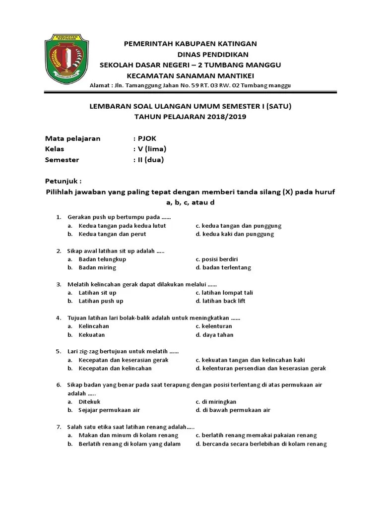 Soal PJOK Mamah | PDF