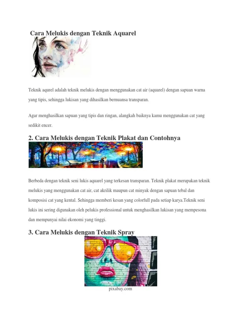 Contoh lukisan yang dibuat dengan tujuan simbolis ialah lukisan kepahlawanan . Cara Melukis Dengan Teknik Aquarel Pdf