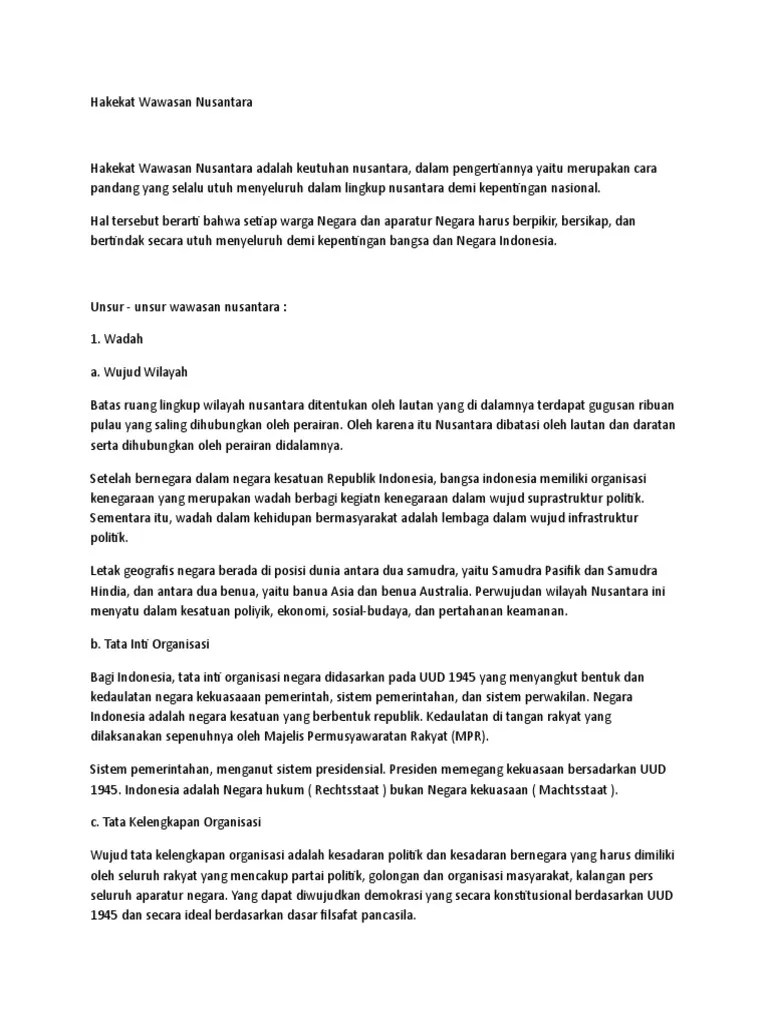 Hakekat Wawasan Nusantara | PDF