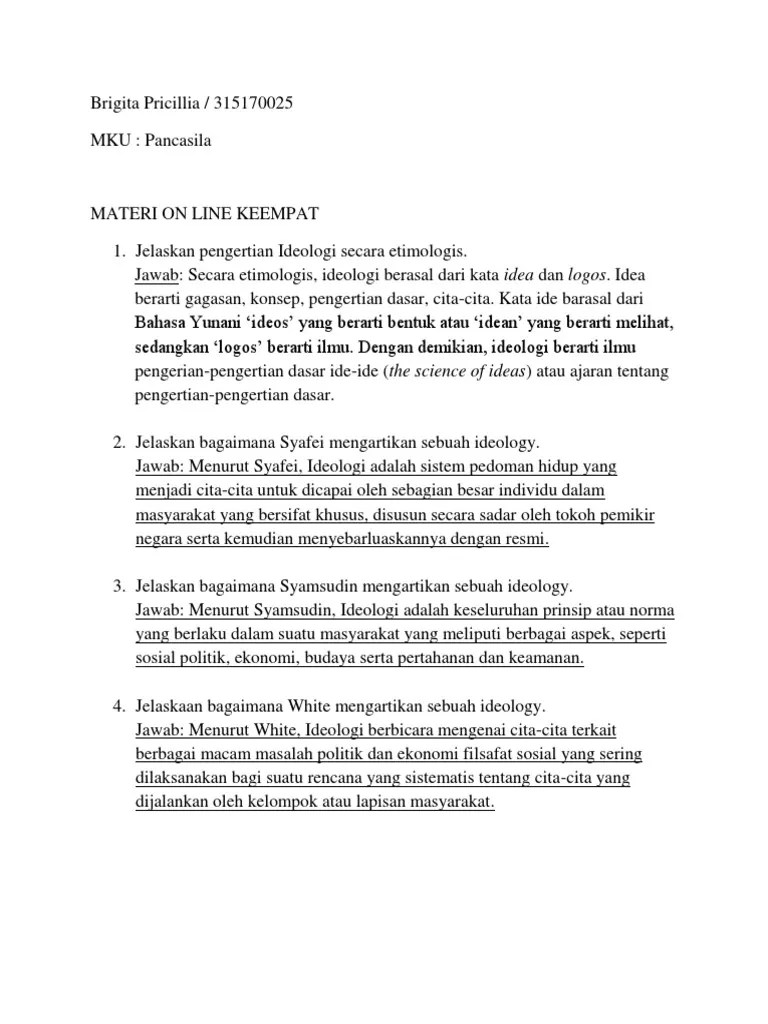 Tugas MKU Pancasila Ideologi | PDF
